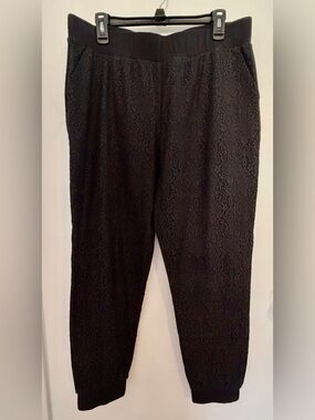 CAbi Black Lace-Texture Joggers